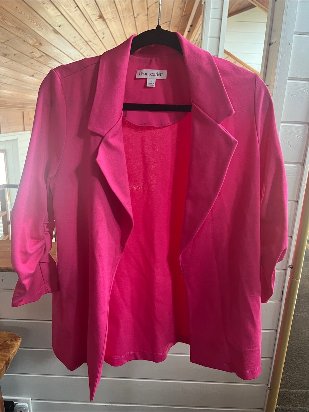 Dear Scarlett Women's Hot Pink Open-Front Blazer